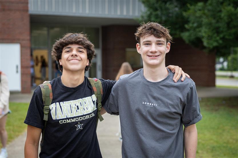 People smile on the first day of school